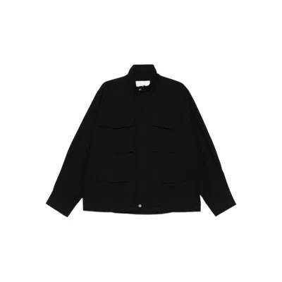 Studio Nicholson Elasticated-waist Multi-pocket Jacket In Blue