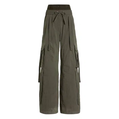 Dolce & Gabbana Cargo Trousers With Drawstring And Pockets In Green