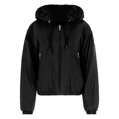 Moose Knuckles Down Jacket With Hooded Elasticated Cuffs In Black