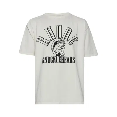 Rhude Vintage Graphic Crew Neck T-shirt In Gray