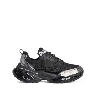 Dsquared2 Faster Lace-up Low Top Sneakers In Black