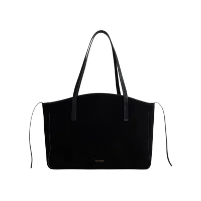 Manu Atelier Shoulder Bag Xl Du Jour In Suede In Black