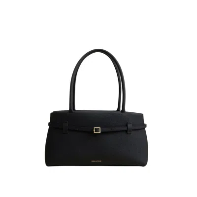 Manu Atelier Buckle-strap Tubular-handles Tote Bag In Black