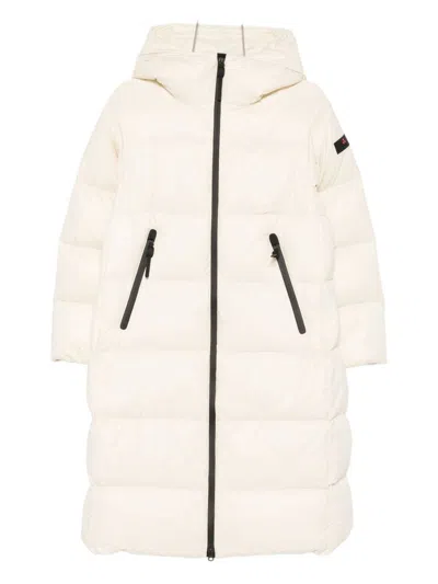 Peuterey Hooded Zip-up Coat In Nude
