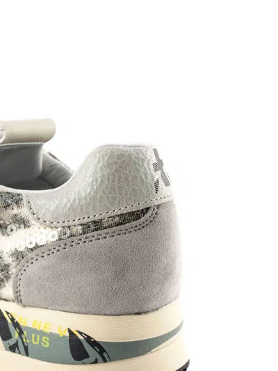 Premiata Beige Suede And Textured Leather Sneakers In Multi