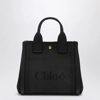 Chloé Carry Small Tote Bag In Canvas In Black
