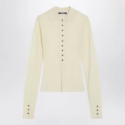 Jacquemus Merino Wool Polo Sweater Merino ml In Yellow