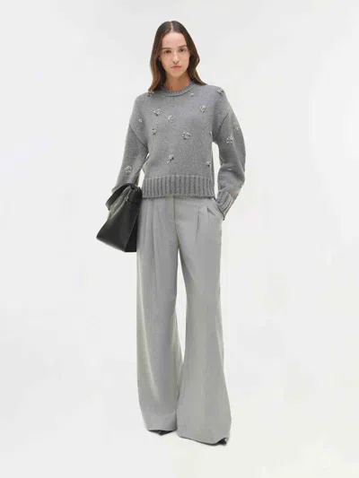 Simkhai Coraline Crystal-embellished Sweater In Gray