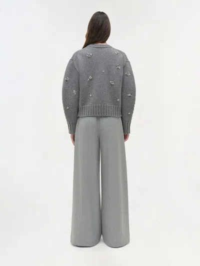 Simkhai Coraline Crystal-embellished Sweater In Gray