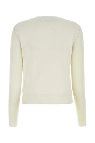 Fendi Ivory Stretch Cashmere Blend Sweater In White