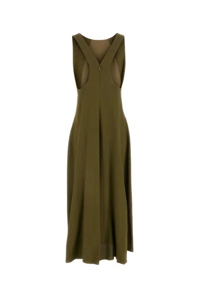 Fendi Olive Green Sablã© Dress In Green