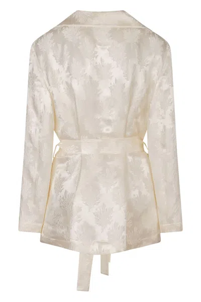 Fendi White Silk Blazer In Gray