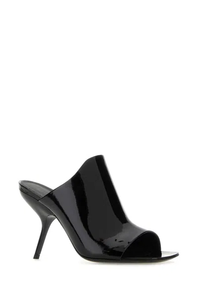 Ferragamo Era Peep Toe Slide Sandal In Black