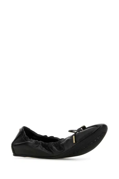 Ferragamo Ballerina Woman Ballet Flats Black Size 7 Lambskin In Multi