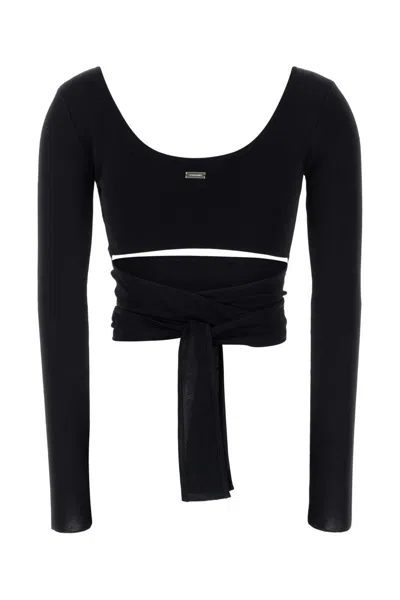 Ferragamo Black Viscose Cardigan In Black