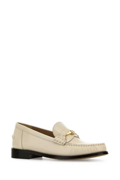 Ferragamo Harry Leather Loafers Hardware Toe In White