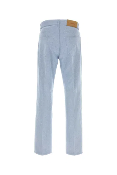 Ferragamo Light-blue Oxford Pant In Blue