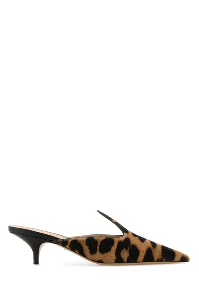 Ferragamo Printed Calf Hair Dorye Mules In Animal Print