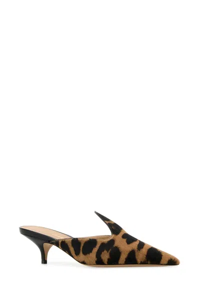Ferragamo Printed Calf Hair Dorye Mules In Animal Print