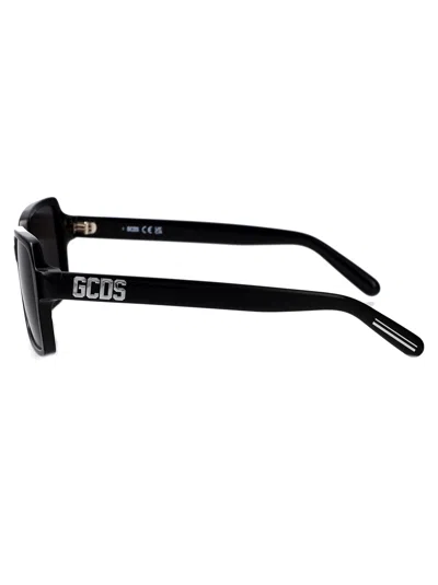 Gcds Black Acetate Sunglasses In Black