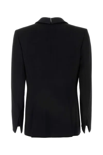 Giorgio Armani Wool Blazer With Shawl Lapel And Chest Pocket In Black