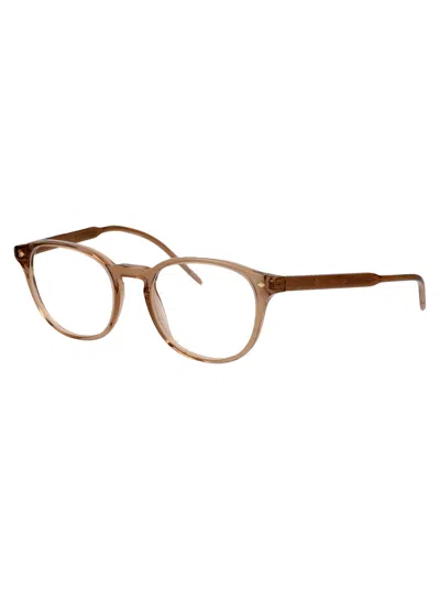 Giorgio Armani Transparent Brown Acetate Optical Glasses