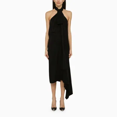 Givenchy Asymmetrical-cut Midi Dress In Black