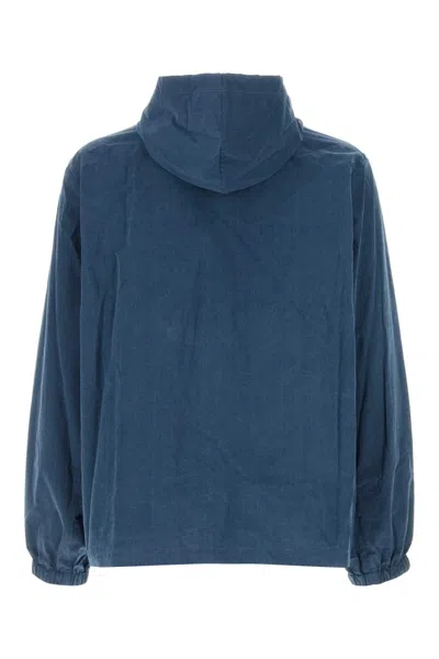Givenchy Cotton Jacket With Hood And Front Pockets In Blue