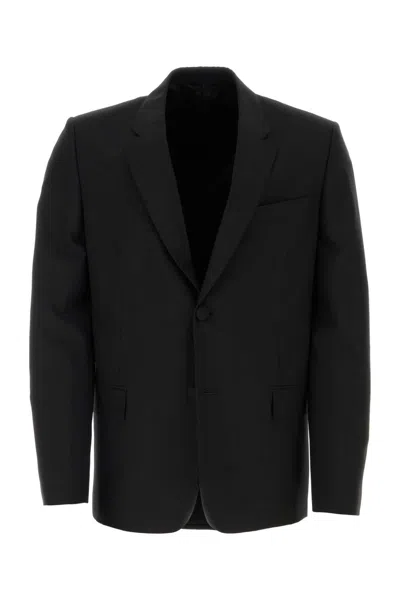 Givenchy Black Stretch Wool Blend Blazer In Black