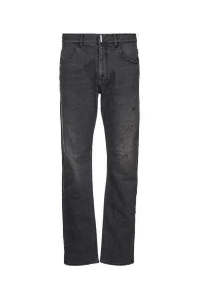Givenchy Distressed Five-pocket Trousers Belt Loops In Gray