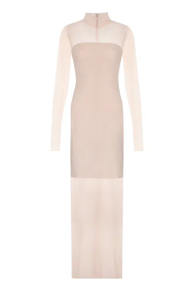 Givenchy Pink Lace 4g Dress In Neutral