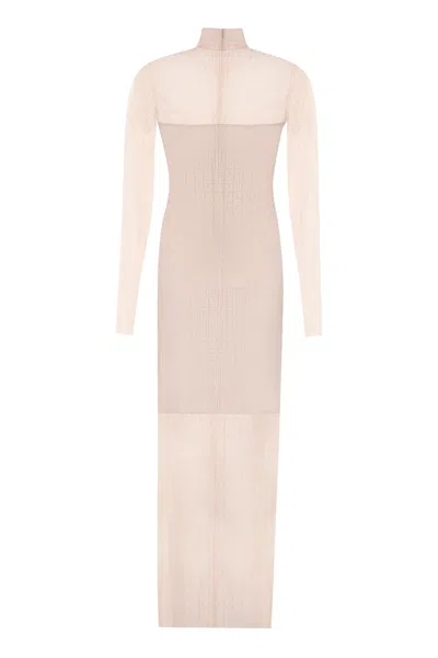 Givenchy Pink Lace 4g Dress In Neutral