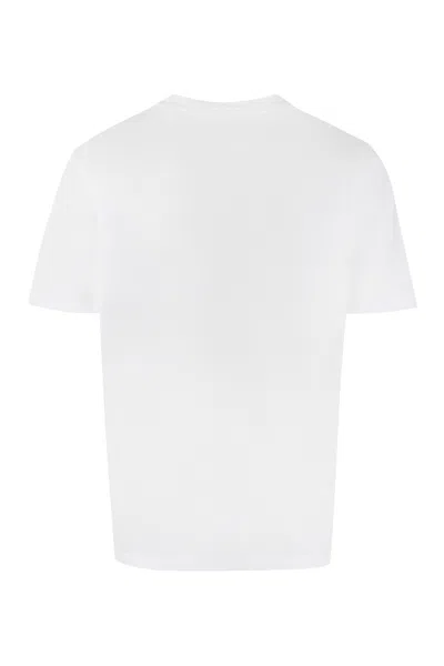 Golden Goose Logo Print Cotton T Shirt In White