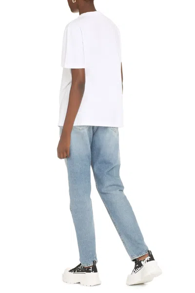 Golden Goose Logo Print Cotton T Shirt In White