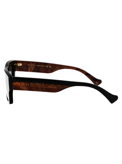Gucci Womens Black Gc002051 Gg1301s Rectangle-frame Acetate Sunglasses In Green