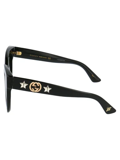 Gucci Black Black Grey Acetate Sunglasses In Brown