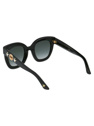 Gucci Black Black Grey Acetate Sunglasses In Brown
