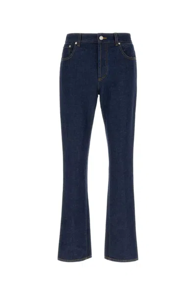 Gucci Logo Patch Straight-leg Jeans In Blue