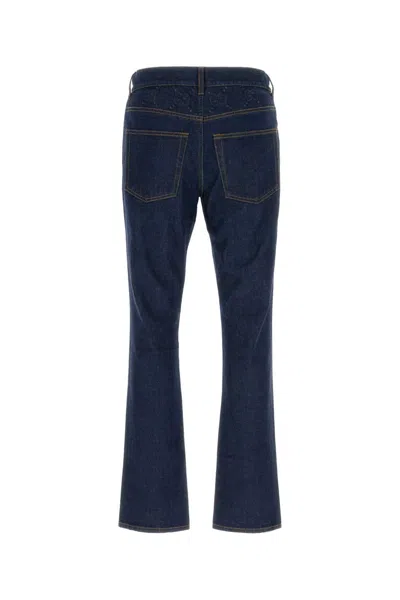 Gucci Logo Patch Straight-leg Jeans In Blue