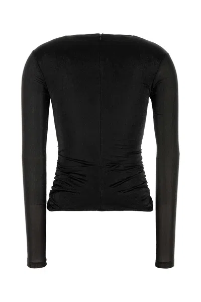Isabel Marant Black Stretch Silk Blend Rose Top In Black
