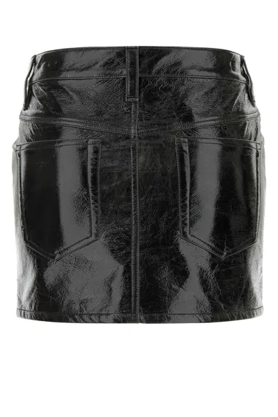 Isabel Marant Minigonna Laviana In Similpelle Ardesia Donna In Black