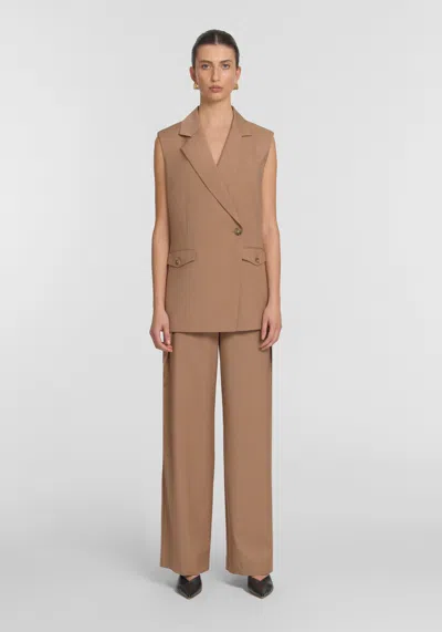Viktoria & Woods Destination Sleeveless Blazer In Brown