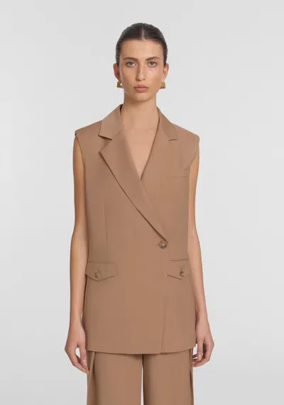 Viktoria & Woods Destination Sleeveless Blazer In Brown
