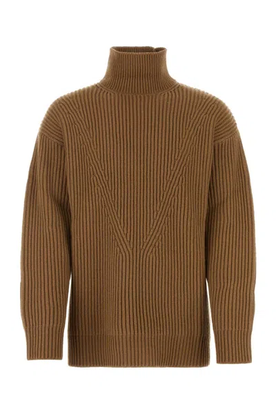 Jil Sander Biscuit Wool Sweater In Brown