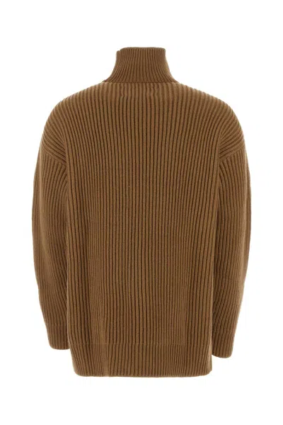 Jil Sander Biscuit Wool Sweater In Brown