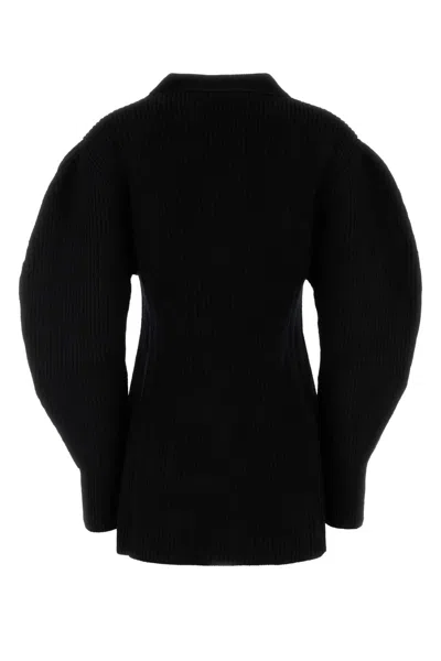 Jil Sander Black Wool Cardigan In Black