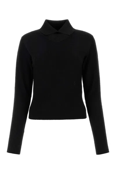 Jil Sander Maglione In Misto Lana Nera Donna