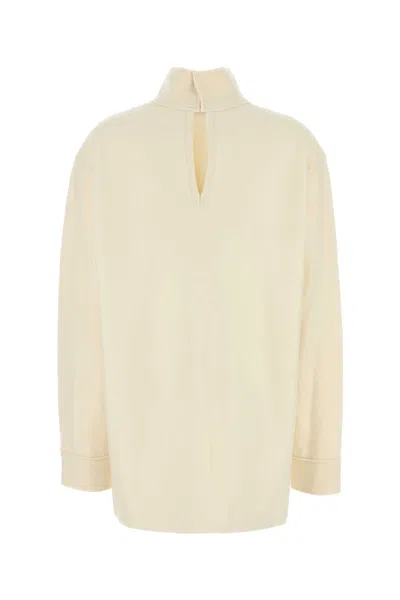 Jil Sander Cream Wool Blend Blouse In Neutral