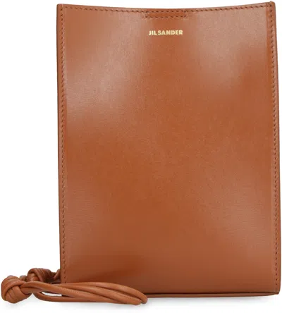 Jil Sander Dark Pink Leather Small Tangle Shoulder Bag