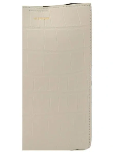 Jil Sander Crocodile-embossed Rectangular Crossbody Bag With Braided Strap Detail